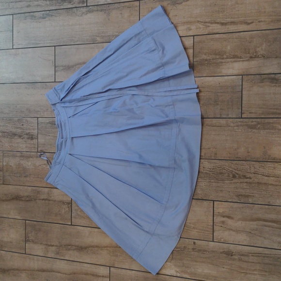 DKNY Pleated Circle Skirt with Tulip Fluted Waist in Light Blue